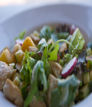 Lauwwarme salade met kip